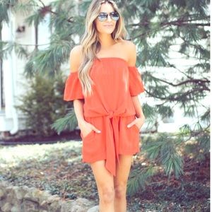 Off the Shoulder Tie Top with Matching Shorts Set